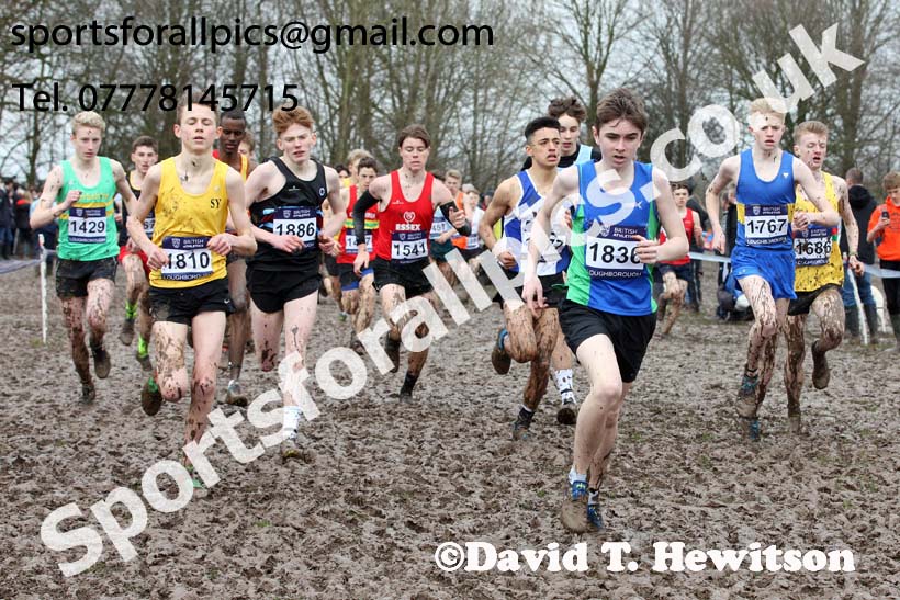 Boys under-15s 2018 British Inter Counties Cross Country Champs., Prestwold Hall, Loughborough. Photo: David T. Hewitson/Sports for All Pics